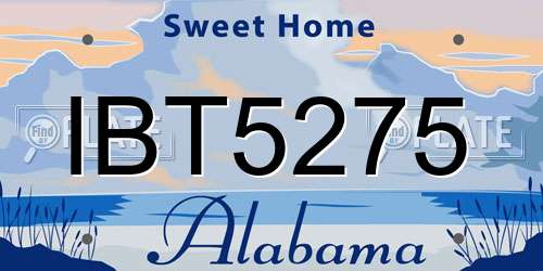 IBT5275 Alabama License Plate