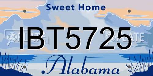 IBT5725 Alabama License Plate