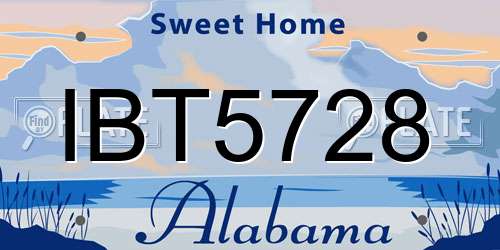 IBT5728 Alabama License Plate