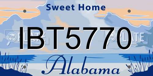 IBT5770 Alabama License Plate