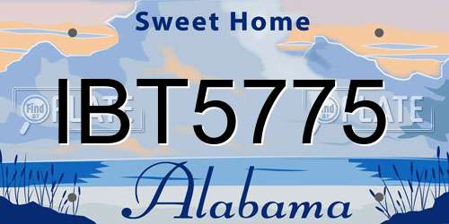 IBT5775 Alabama License Plate