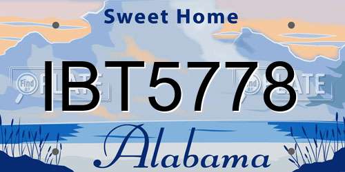IBT5778 Alabama License Plate