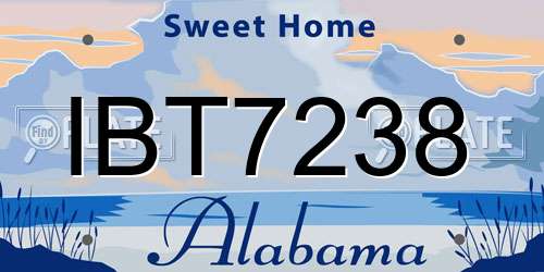 IBT7238 Alabama License Plate