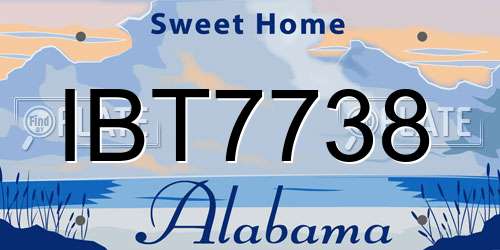 IBT7738 Alabama License Plate
