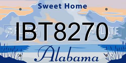 IBT8270 Alabama License Plate