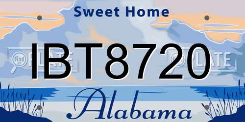 IBT8720 Alabama License Plate