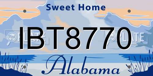 IBT8770 Alabama License Plate