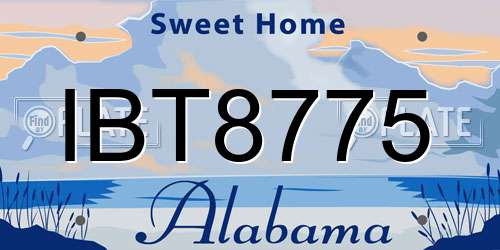 IBT8775 Alabama License Plate