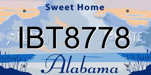 IBT8778 Alabama License Plate