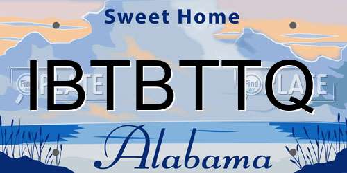 IBTBTTQ Alabama License Plate
