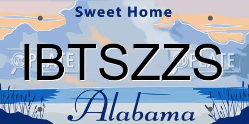 IBTSZZS Alabama License Plate