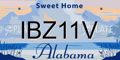 IBZ11V Alabama License Plate