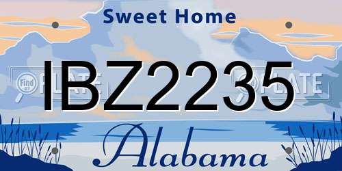 IBZ2235 Alabama License Plate