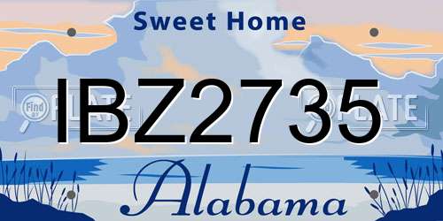 IBZ2735 Alabama License Plate