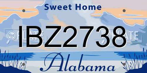 IBZ2738 Alabama License Plate