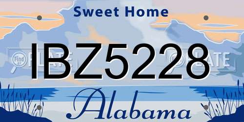 IBZ5228 Alabama License Plate