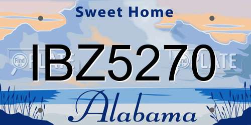 IBZ5270 Alabama License Plate