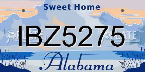 IBZ5275 Alabama License Plate