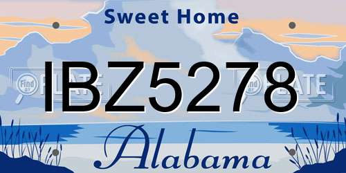 IBZ5278 Alabama License Plate
