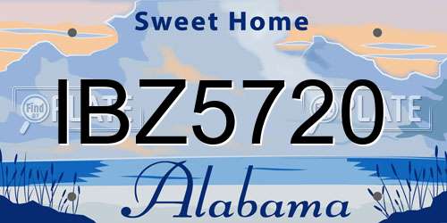 IBZ5720 Alabama License Plate