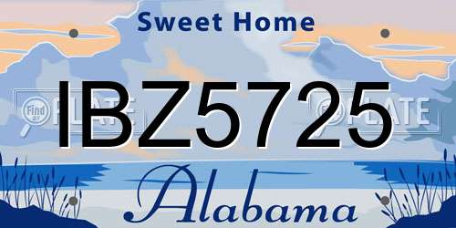 IBZ5725 Alabama License Plate
