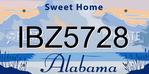 IBZ5728 Alabama License Plate