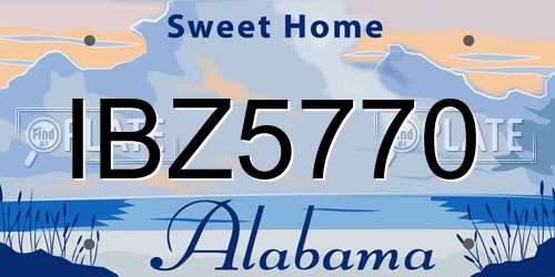 IBZ5770 Alabama License Plate