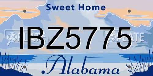 IBZ5775 Alabama License Plate