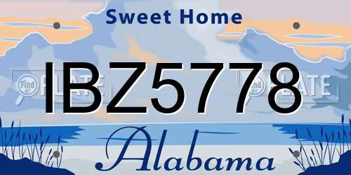 IBZ5778 Alabama License Plate