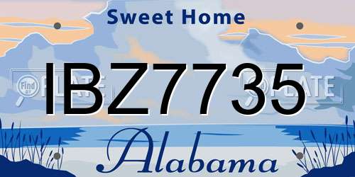 IBZ7735 Alabama License Plate