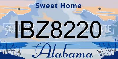 IBZ8220 Alabama License Plate