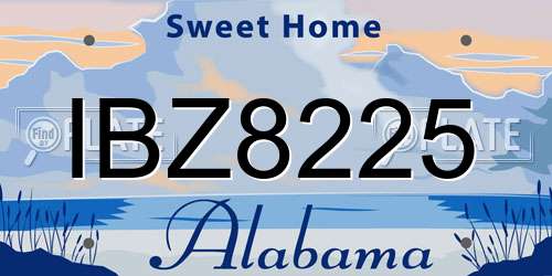 IBZ8225 Alabama License Plate