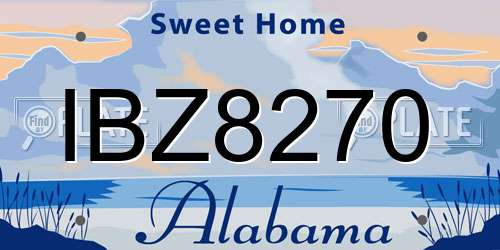 IBZ8270 Alabama License Plate