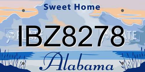 IBZ8278 Alabama License Plate