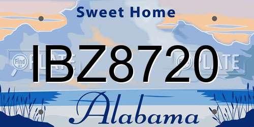 IBZ8720 Alabama License Plate