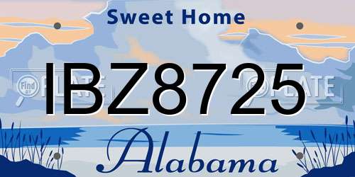 IBZ8725 Alabama License Plate