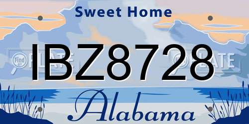 IBZ8728 Alabama License Plate
