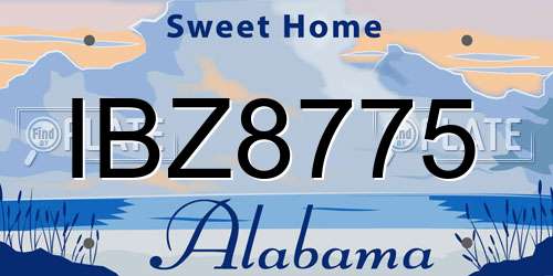 IBZ8775 Alabama License Plate