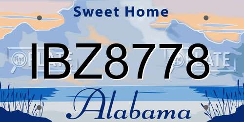 IBZ8778 Alabama License Plate
