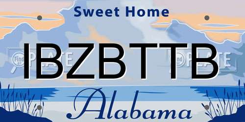 IBZBTTB Alabama License Plate