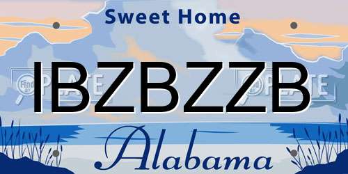 IBZBZZB Alabama License Plate