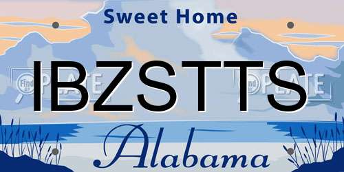 IBZSTTS Alabama License Plate