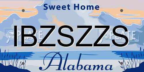 IBZSZZS Alabama License Plate