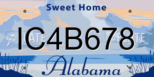 IC4B678 Alabama License Plate