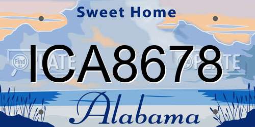 ICA8678 Alabama License Plate