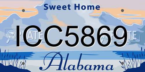 ICC5869 Alabama License Plate