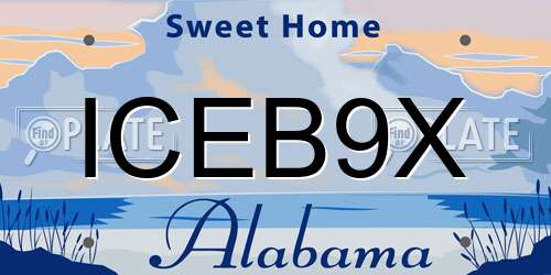 ICEB9X Alabama License Plate