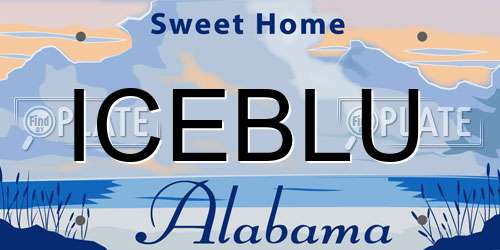 ICEBLU Alabama License Plate