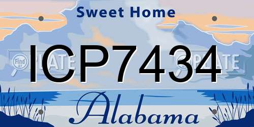 ICP7434 Alabama License Plate