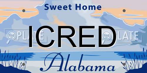 ICRED Alabama License Plate